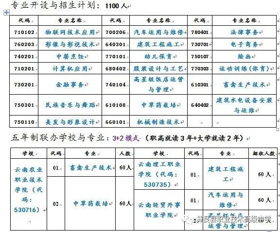 2021年彝良县职业技术高级中学招生简章 2021年彝良县职业技术高级中学招生简章